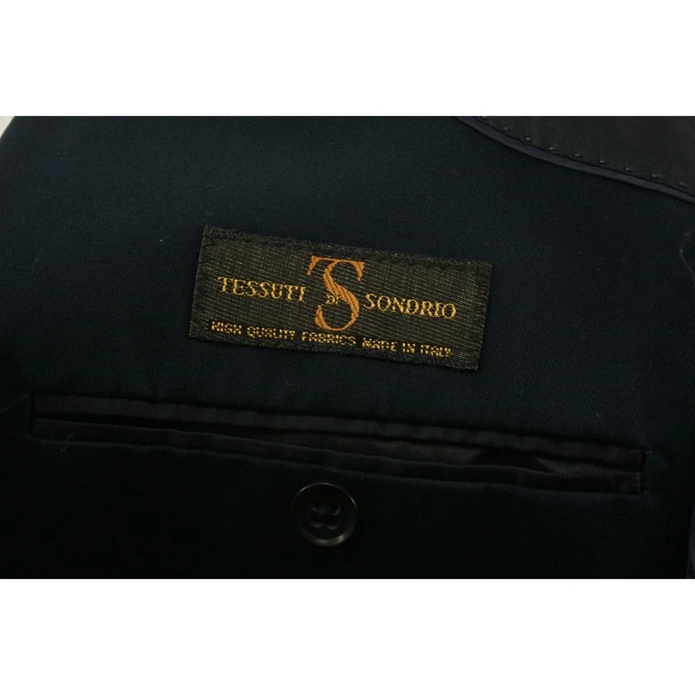 Banana Republic Tessuti Sondrio Men's 38R  Dark Blue Twill Cotton Vented Blazer‎